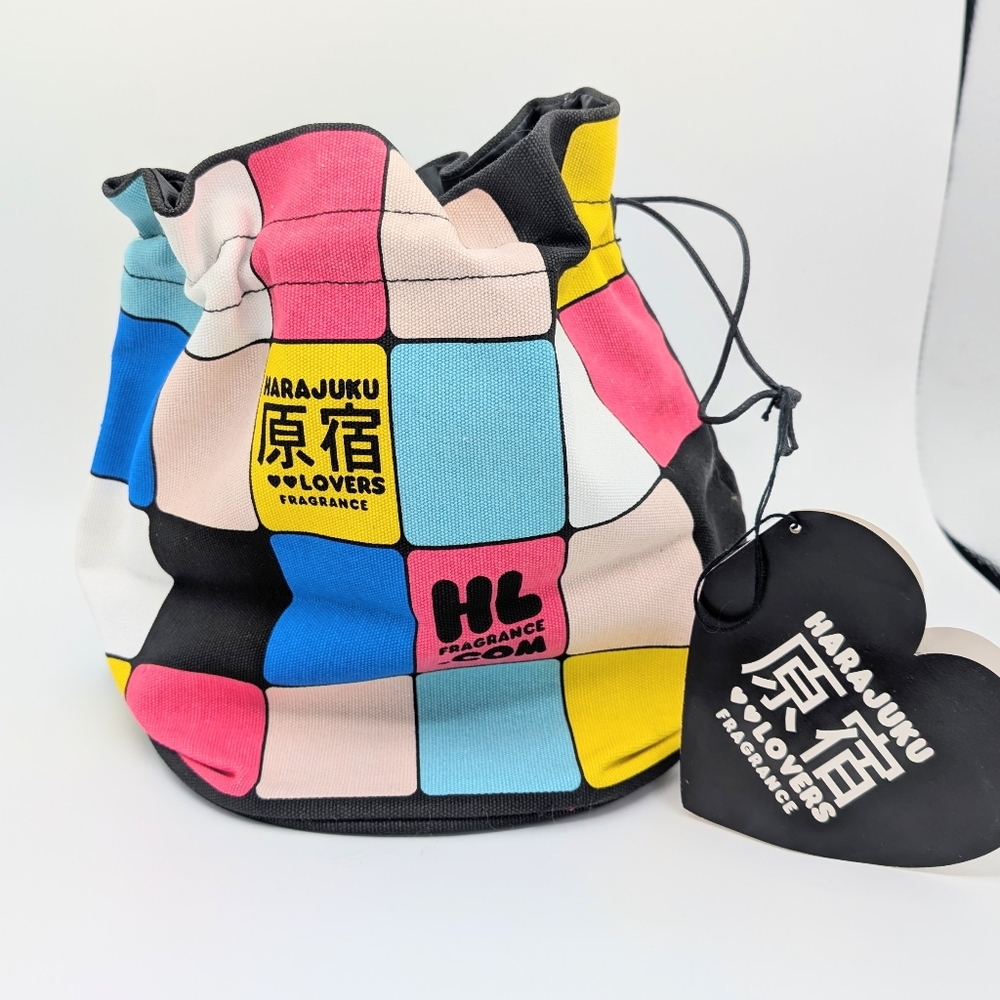 Harajuku Lovers Colorblock Cosmetic Bag NWT Vintage Perfume Collectors Bag